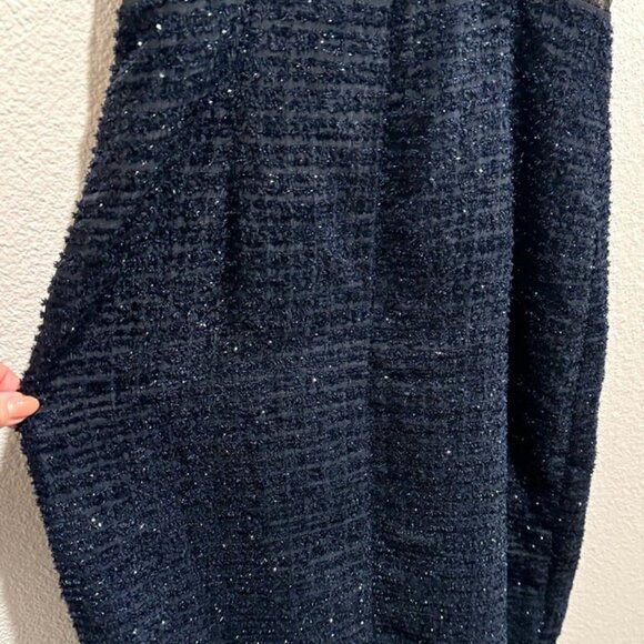 NWT Revolve brand X by NBD Metallic Navy Blue Lace‎ High Neck Dress - Picture 5 of 5